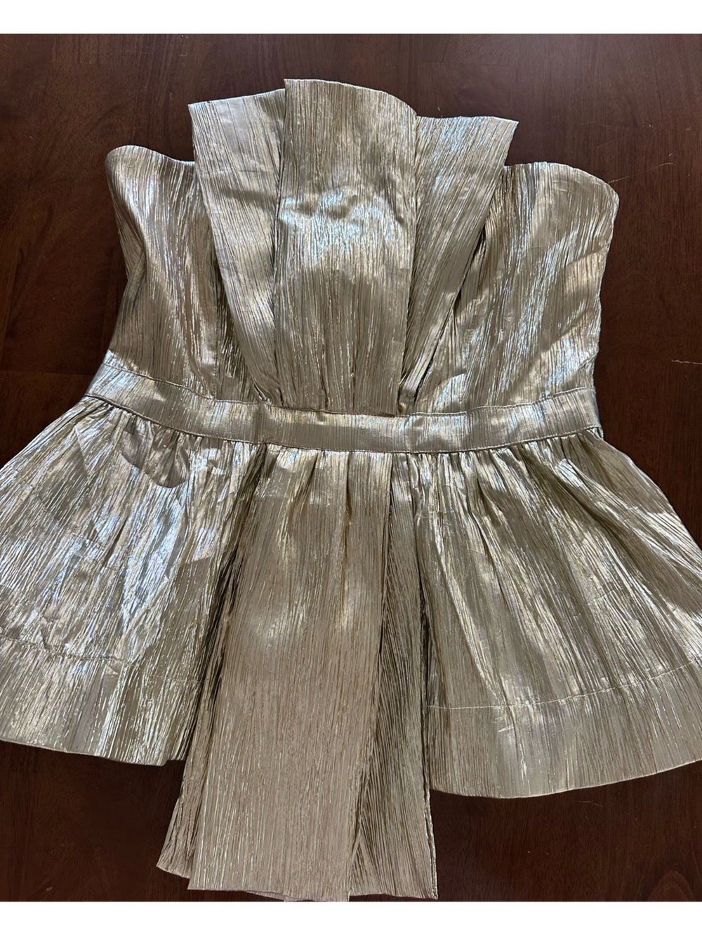 Hyacinth House Gold Plisse Iris Strapless Top - Picture 4 of 7